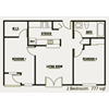  Floor Plan 2 Bedroom - 60% AMI