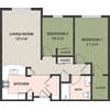  Floor Plan 2-Bed, 1-Bath Garden