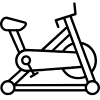 A black and white drawing of a tricycle.