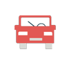 A red car icon with black windows and headlights at Cherrywood Apartments, D18 VY3V, DUBLIN 18