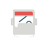 A grey icon with a red bar on top at Cherrywood Apartments, D18 VY3V, DUBLIN 18