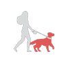 A man walking a red dog on a leash at Cherrywood Apartments, D18 VY3V, DUBLIN 18