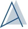 A blue triangle with a shadow on a white background.