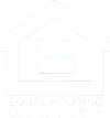 A black and white image of a house with the words "Equal Housing Opportunity" written underneath it.