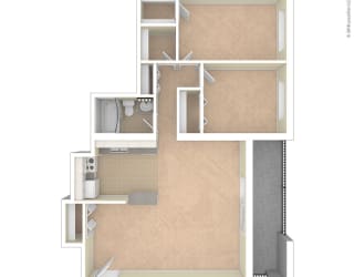 Heritage Park Apartments Two Bedroom Floor Plan CRN