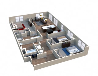 Water Oak Floorplan at Westport Apartments, Norfolk
