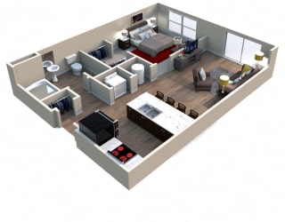 Willow II Floorplan at Westport Apartments, Norfolk, 23505