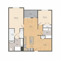 2 bedroom apartment Hattiesburg at The Met Apartment Homes, Hattiesburg, Mississippi, 35402