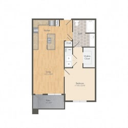 One Bedroom One Bath Apartment at The Met Apartment Homes, Hattiesburg, Mississippi, 35402