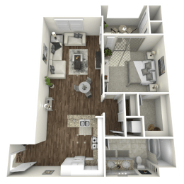 magnolia one bedroom and one bath floor plan