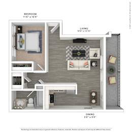 West Park Village 658sf 1x1 at West Park Village, California