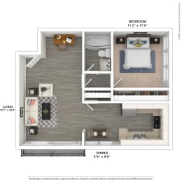 West Park Village 628sf 1x1 at West Park Village, California