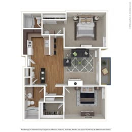 2BR/2BA 2 Bed 2 Bath Floor Plan at Cornerstone Apartments, California, 91304