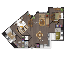 C2A Floor Plan at Valley and Bloom, New Jersey
