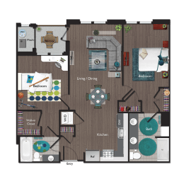 C5 Floor Plan at Valley and Bloom, Montclair, 07042
