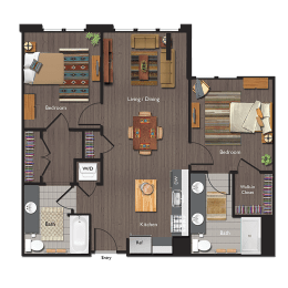 C7 Floor Plan at Valley and Bloom, New Jersey, 07042