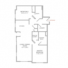 Floor Plan  2 Bedroom/2 Bath/2nd Floor
