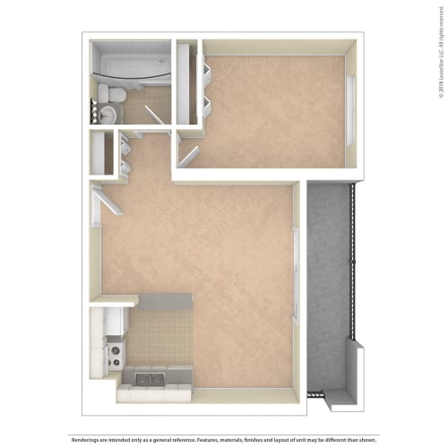 Floor Plan  Heritage Park Apartments One Bedroom Floor Plan