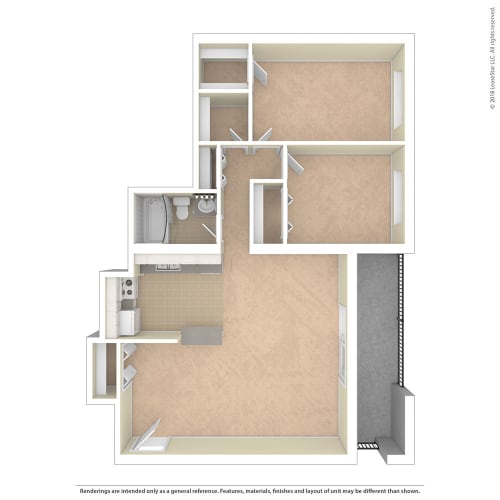 Floor Plan  Heritage Park Apartments Two Bedroom Floor Plan CRN