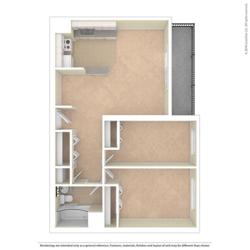 Floor Plan  Heritage Park Apartments Two Bedroom Floor Plan CF