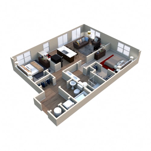 Floor Plan  Birch Floorplan at Westport Apartments, Norfolk, Virginia