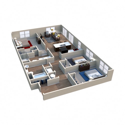 Floor Plan  Water Oak Floorplan at Westport Apartments, Norfolk