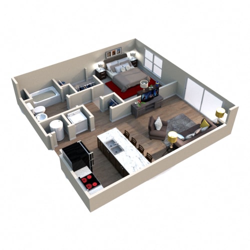Floor Plan  Willow I Floorplan at Westport Apartments, Norfolk, VA