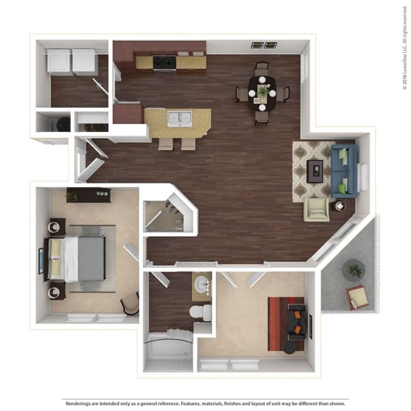 Large 1 Bed, 1 Bath Floor Plan at Harvest Park Apartments, Santa Rosa, 95404
