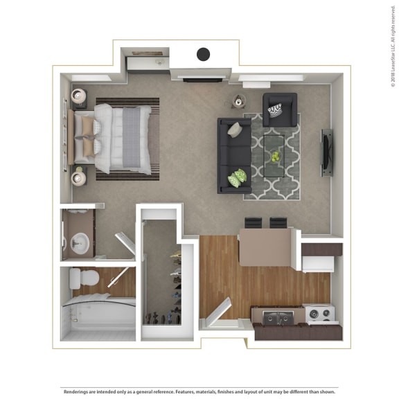 Large Studio 0 Bed 1 Bath Floor Plan at Cornerstone Apartments, Canoga Park, California