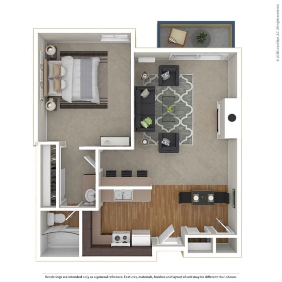 1BR/1BA 1 Bed 1 Bath Floor Plan at Cornerstone Apartments, Canoga Park