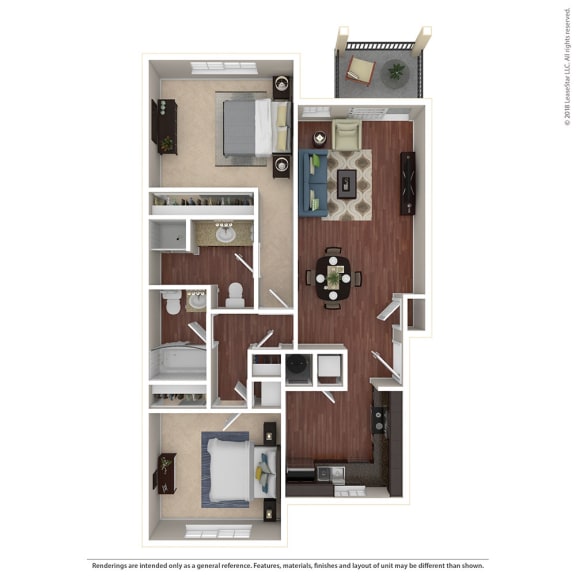 2BR/2BA C 2 Bed 2 Bath Floor Plan at Crooked Oak at Loma Verde Preserve, Novato, California