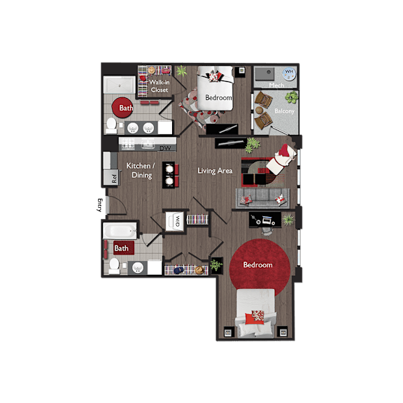 C1C Floor Plan at Valley and Bloom, Montclair, NJ