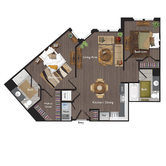 C2A Floor Plan at Valley and Bloom, New Jersey