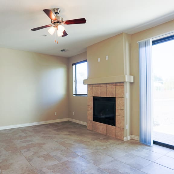 Living room at Villa Contento Apartments in Scottsdale, AZ
