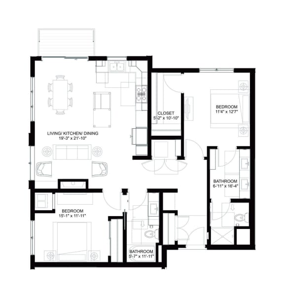 Spacious 1 & 2Bedroom Apartments in MN Altitude Residences