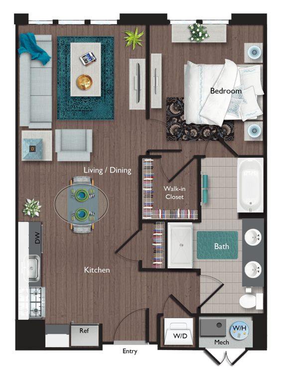 A2 Floor Plan at Valley and Bloom, Montclair, 07042