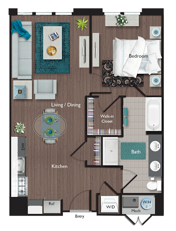 A2 Floor Plan at Valley and Bloom, Montclair, New Jersey