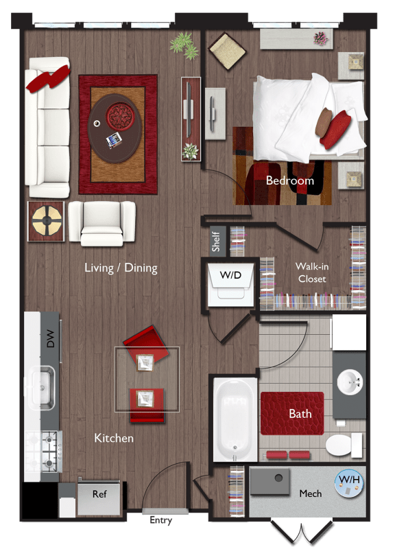 A1 Floor Plan at Valley and Bloom, Montclair, New Jersey