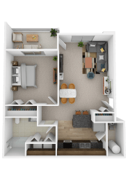  Floor Plan 1 Bedroom / 1 Bathroom