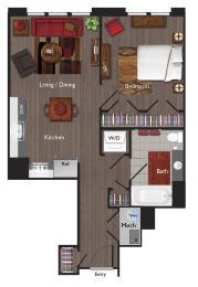 A8 Floor Plan at Valley and Bloom, New Jersey, 07042