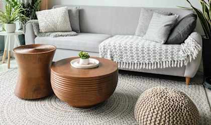 Living Room with Sofa, Coffee Table and Decor. at North Stoughton Village, Massachusetts, 02072