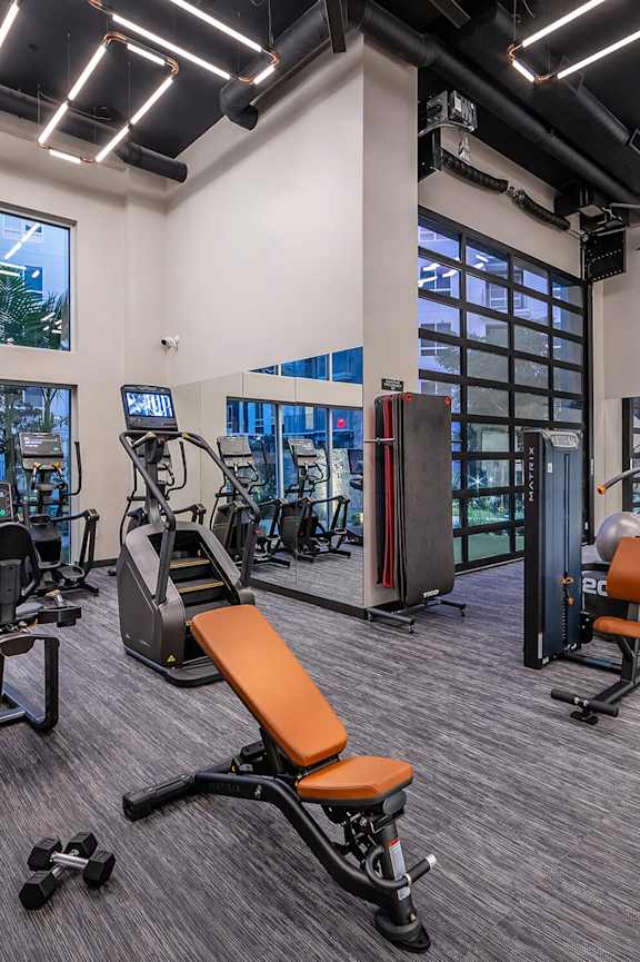 Fitness center at The Wylden in Los Angeles CA