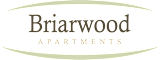 The image is a logo for Briarwood Apartments.