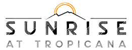 The image features the text "Sunrise at Tropicana" with a gradient color effect.