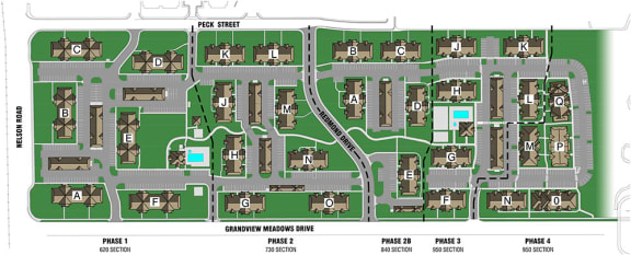 a site plan showing the layout of a parking lot