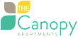 The Canopy Apartments logo with a black background.
