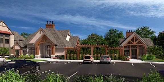 A modern house with a carport and a car parked in front.