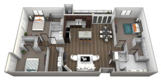 Woodland D1 floor plan at 360 at Jordan West best new apartments West Des Moines IA 50266