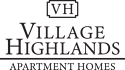 A logo for a company called Village Highlands.