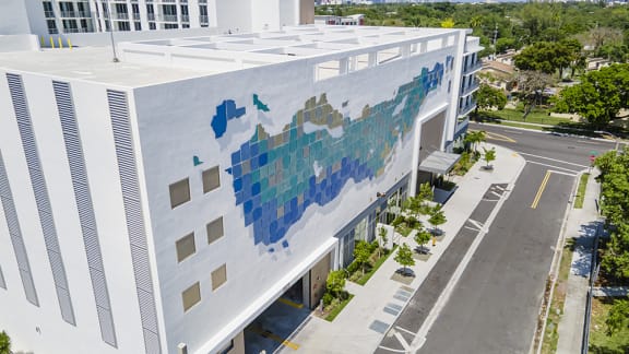 a large mural on the side of a building